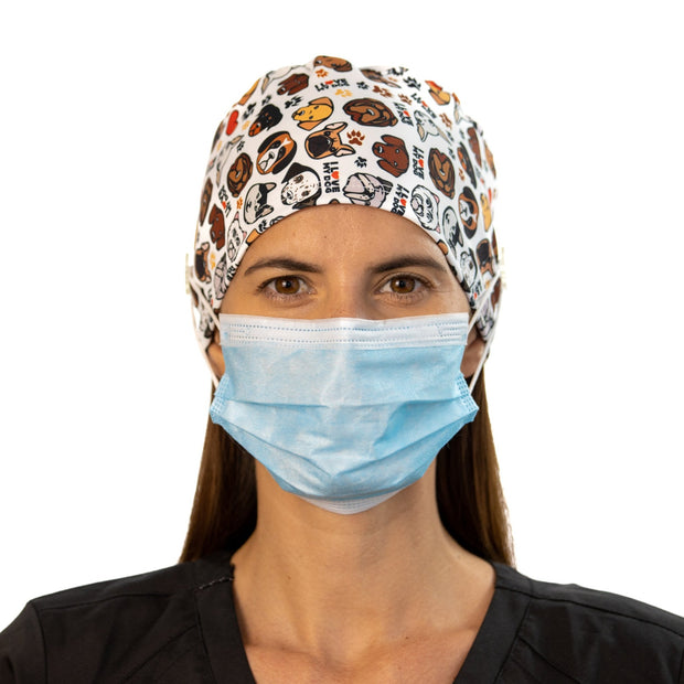 I love my dog scrub Cap with buttons - scrubcapsusa