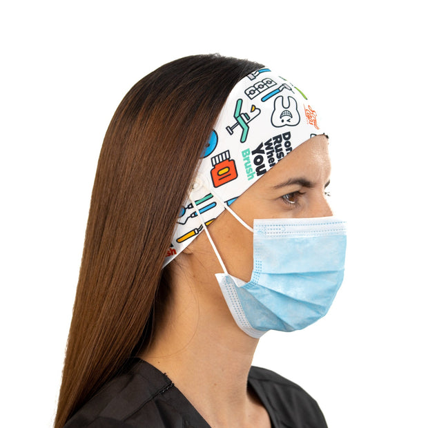 Dental Headband with Buttons - scrubcapsusa
