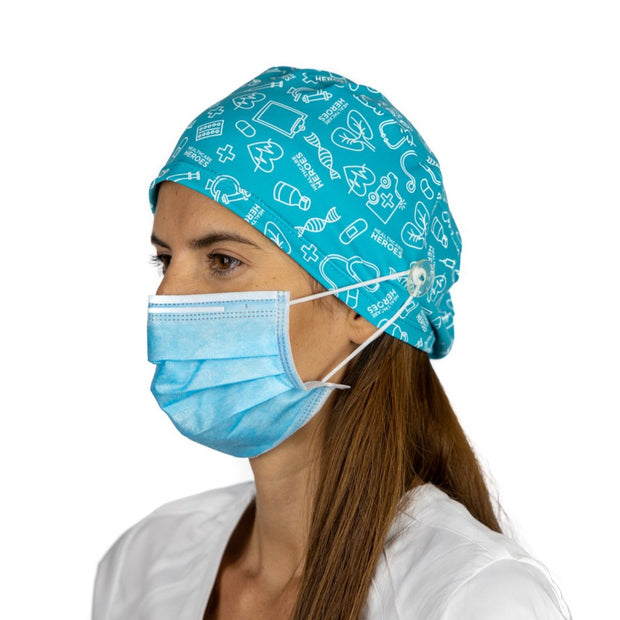 Healthcare Heroes Scrub Cap with Buttons - scrubcapsusa