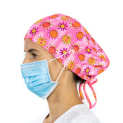 Sunny Scrub Cap with Buttons - scrubcapsusa