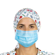 Healthcare Heroes Ponytail Scrub Cap with buttons - scrubcapsusa