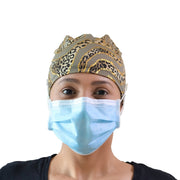 Gold Scrub Cap with Buttons - scrubcapsusa